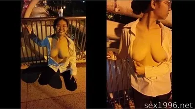 The bespectacled student likes to show off her goods on the street and the ending